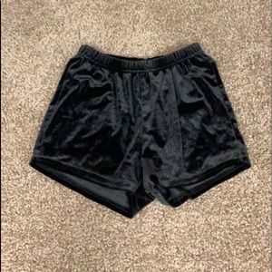 Black velvet shorts!